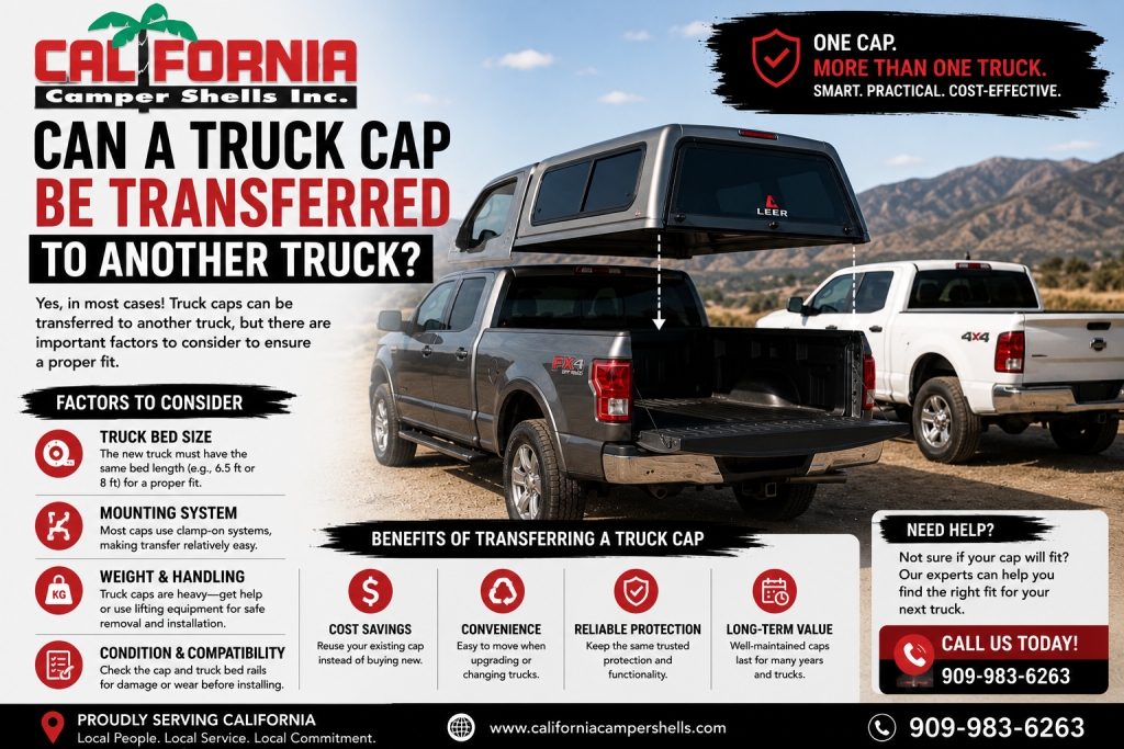 Can a Truck Cap Be Transferred to Another Truck